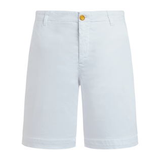 Bermudas de tencel de color liso y acabado satinado para hombre Blanco vista frontal