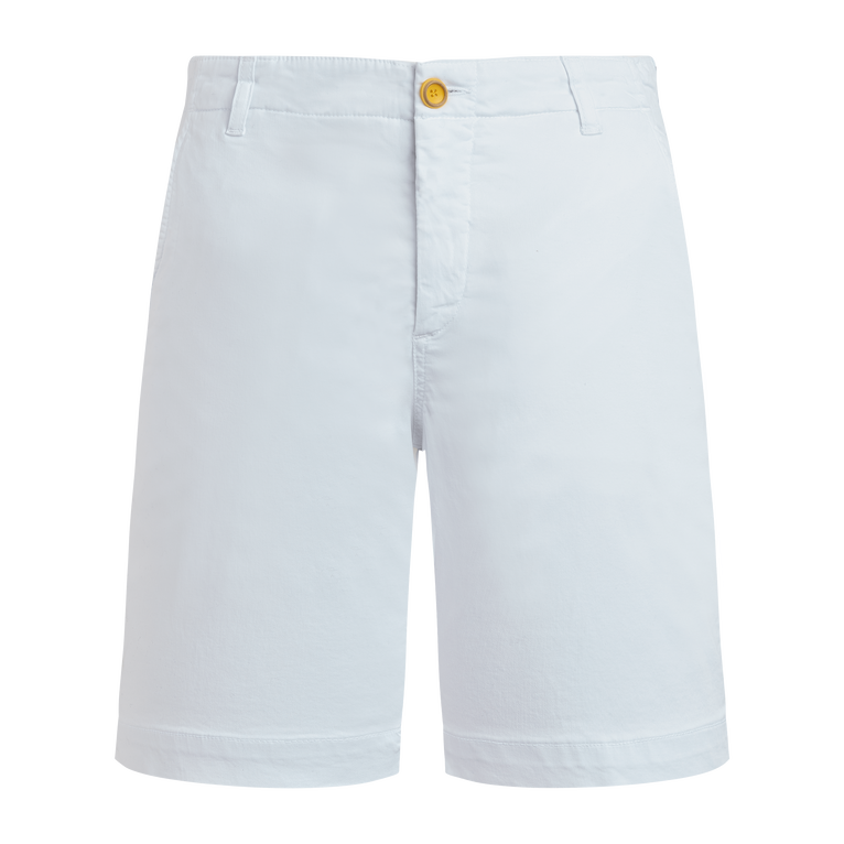 Bermudas De Tencel De Color Liso Y Acabado Satinado Para Hombre - Bermuda - Ponche - Blanco