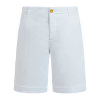 Bermudas de tencel de color liso y acabado satinado para hombre Blanco vista frontal