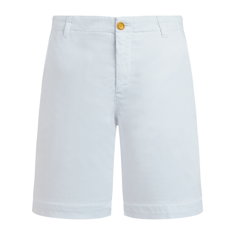 Men Tencel Satin Bermuda Shorts Solid - Ponche - White