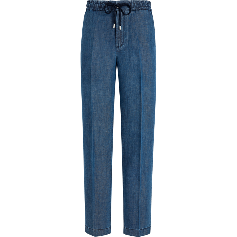 Pantaloni Da Jogging Uomo In Denim - Jean - Clemence - Blu