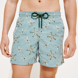 Pantaloncini mare uomo ricamati Starfish Dance - Edizione limitata Mineral blue dettagli vista 1