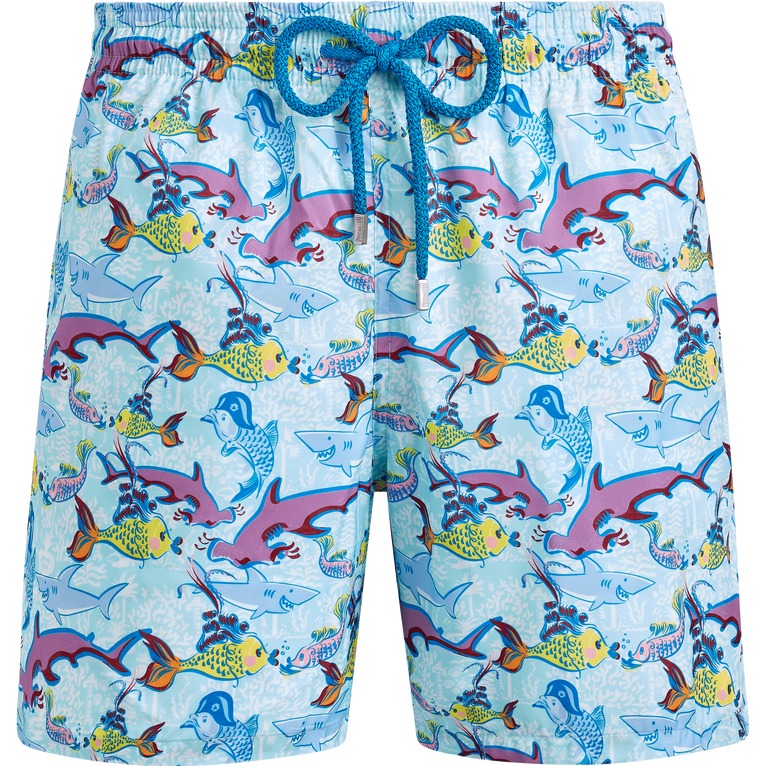 Pantaloncini Mare Uomo Ultraleggeri E Ripiegabili French History - Costume Da Bagno - Mahina - Blu