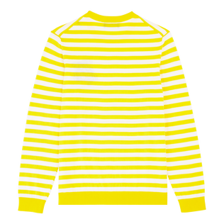 Pullover en coton rayé homme Jaune/blanc vue de dos