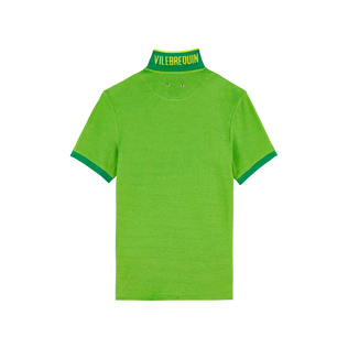 Men Organic Cotton Polo Shirt Solid Chive back view