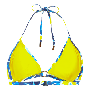Top de bikini anudado alrededor del cuello con estampado Raiatea para mujer Sol vista trasera