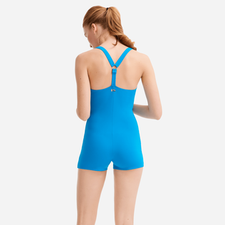 女士撞色短款连体泳衣 - Vilebrequin x JCC+ 合作款 - 限量版 Swimming pool 背面穿戴视图