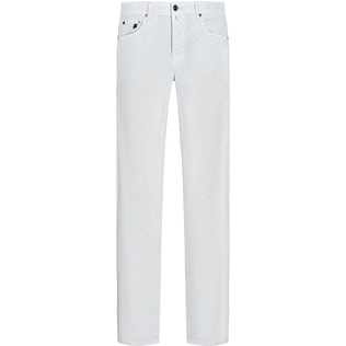 Micro Ronde des Tortues Light Gabardin 5 pockets pants White front view