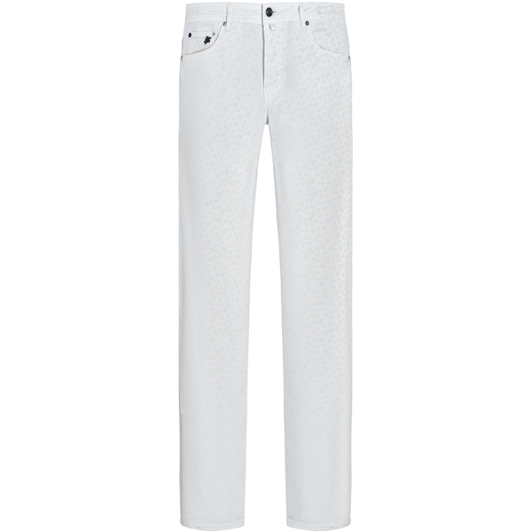 Men 5-pockets Light Gabardine Pants Micro Ronde Des Tortues - Gbetta18 - White - Size 34 - Vilebrequin