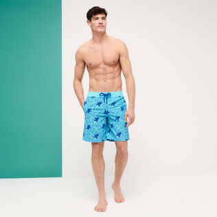 Bañador elástico largo con estampado Turtles Splash para hombre Lazulii blue detalles vista 3