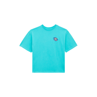Boys T-shirt Back Gumy fish logo Disco green back view