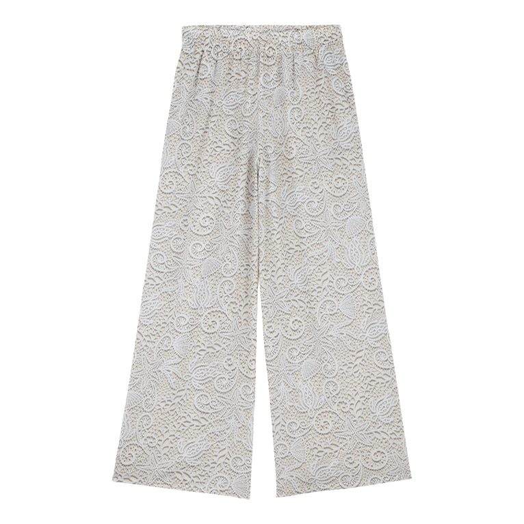 Pantaloni Donna In Voile Di Cotone Dentelles - Pantaloni - Line - Bianco