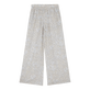 Pantalón de gasa de algodón con estampado Dentelles para mujer Blanco vista frontal