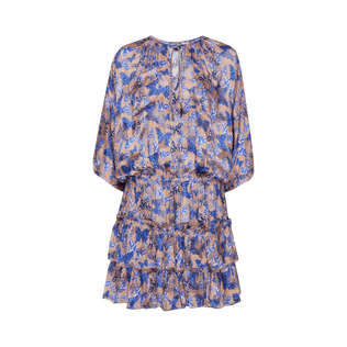 Vestido de viscosa y seda con estampado Disco Butterfly para mujer Blush vista frontal