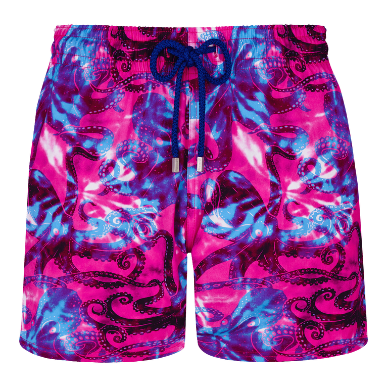 Men Stretch Swim Shorts Poulpes Tie And Dye - Moorise - Pink - Size S - Vilebrequin