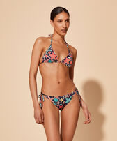 Women Side-Tie Bikini Bottom Holistarfish Navy front worn view