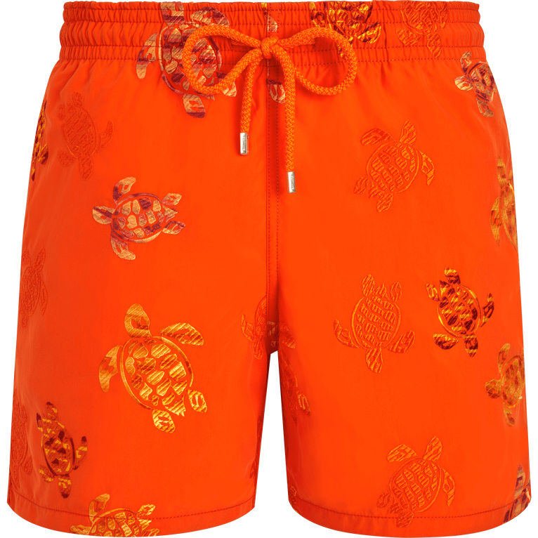 Men Swim Shorts Embroidered Tortue Multicolore - Swimming Trunk - Mistral - Orange