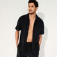 Unisex Terry Bermuda Solid Black details view 1