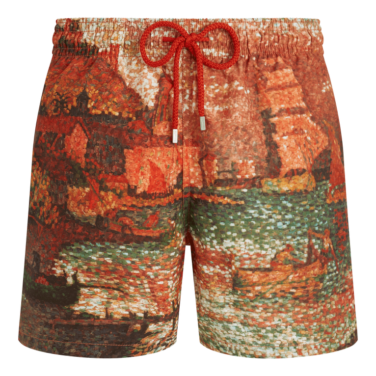 Bañador Con Estampado Sortie Du Port De St Tropez De 360 grados Para Hombre - Traje De Baño - Moopea - Rojo