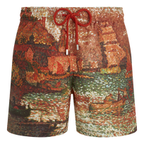 Pantaloncini mare uomo 360 Sortie Du Port De St Tropez - Vilebrequin x Paul Signac Brick vista frontale