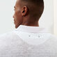 Men Linen Jersey Polo Shirt Solid White details view 3