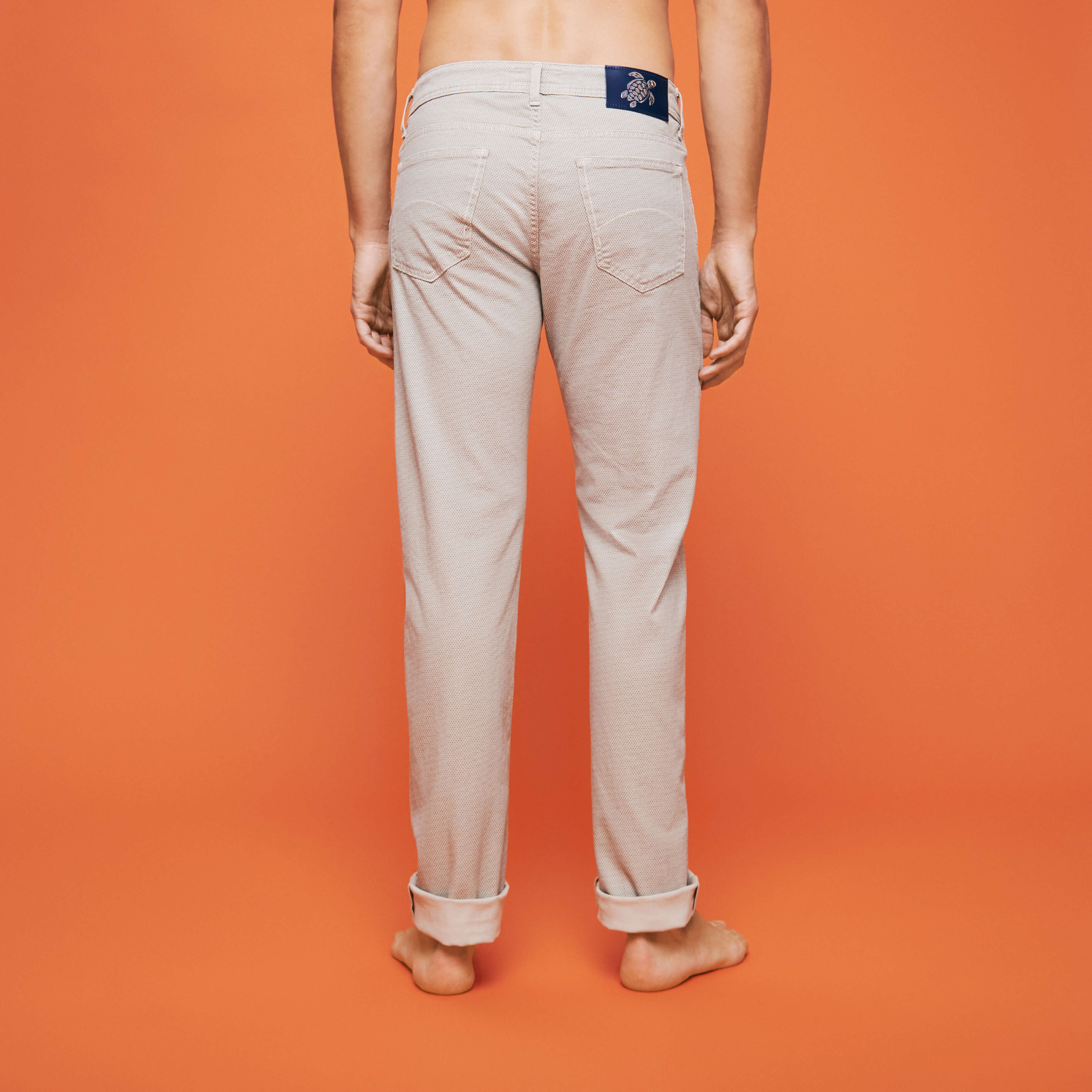 Men Gabardine Pants Regular Fit Micro Dot