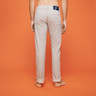 Men Gabardine Pants Regular Fit Micro Dot Caviar back worn view
