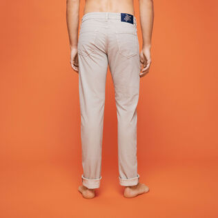 Men Others Printed - Men 5-Pockets printed Denim Pants Micro Dot, Caviar back worn view