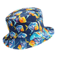 Cappello da pescatore unisex in lino Piranhas Blu marine vista posteriore