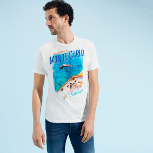 T-shirt en coton homme Monte Carlo Off white vue portée de face