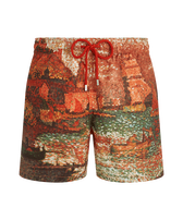 男士 Sortie Du Port De St Tropez 360 度游泳短裤 - Vilebrequin x Paul Signac Brick 正面图
