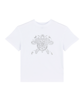 Girls Organic Cotton T-shirt Tribal Turltes White front view