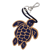 Llavero de corcho de tortuga Azul marino vista frontal
