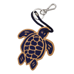 Turtle Cork Keyring Navy front view