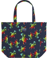 Borsa tote Tortues Rainbow Multicolor - Vilebrequin x Kenny Scharf Blu marine vista frontale