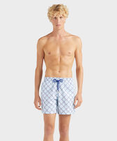Men Swim Shorts Embroidered Homard Pixel - Limited Edition White front worn view