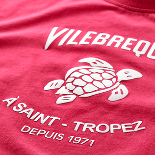 Children Organic Cotton T-shirt Logo Vilebrequin Gooseberry red 细节视图1