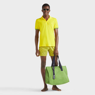 Men Cotton Pique Polo Shirt Solid Sun 细节视图1