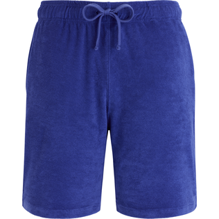 Bermudas de color liso para hombre y mujer Purple blue vista frontal
