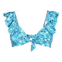 Haut de maillot de bain à armature femme Flowers Tie & Dye Bleu marine vue de face