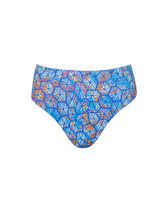 Women High Waisted Bikini Bottom Carapaces Multicolores Sea blue front view