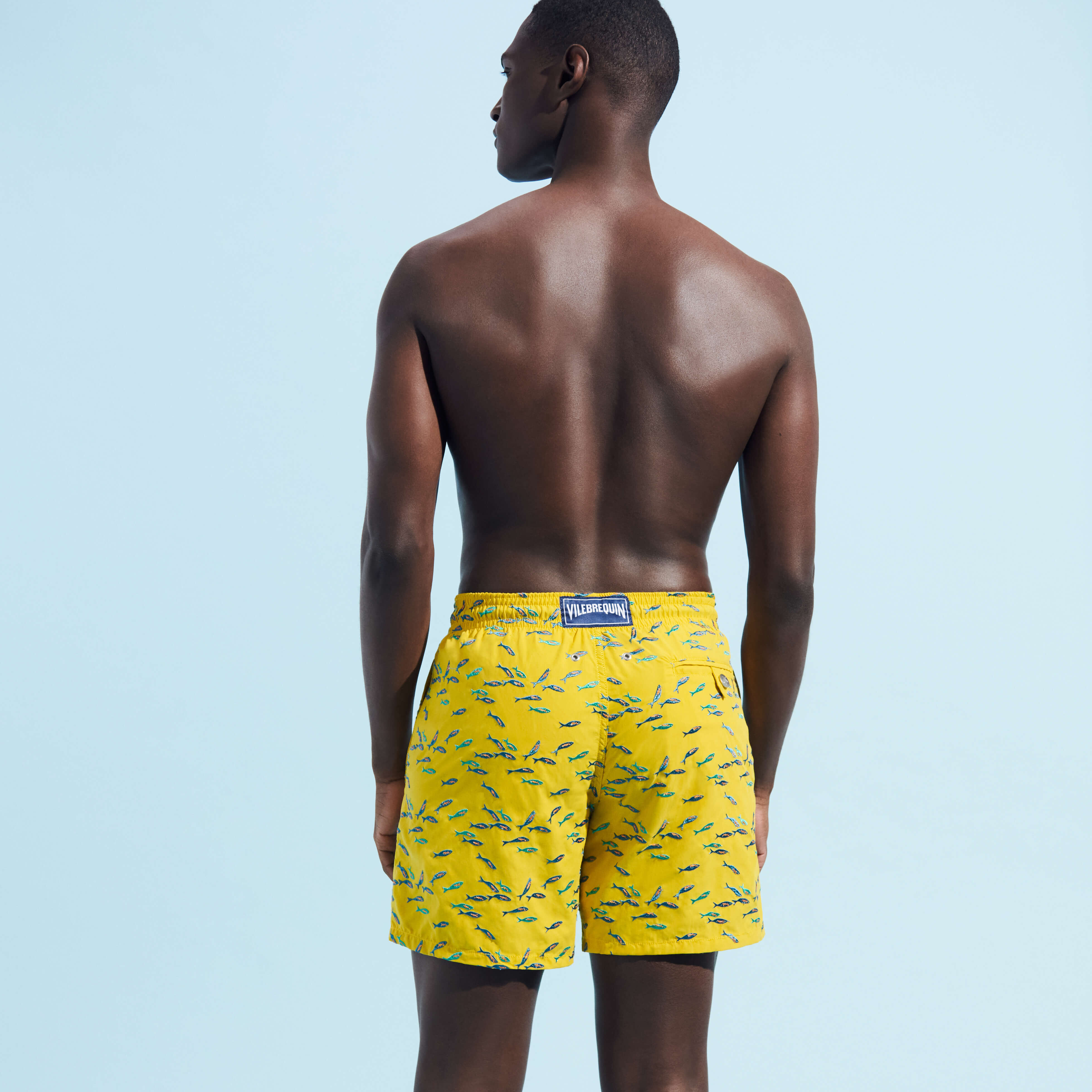Yellow swim trunks mens 2025