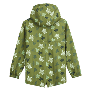 Giacca a vento bambino con cappuccio Ronde des Tortues Camo Cachi vista posteriore