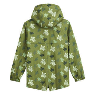 Boys Hooded Jacket Ronde des Tortues Camo Khaki back view