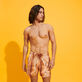 Bañador elástico con estampado Fur para hombre Straw vista frontal desgastada
