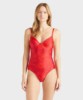 Maillot de bain une pièce avec armatures femme Flower Power Lipstick vue portée de face