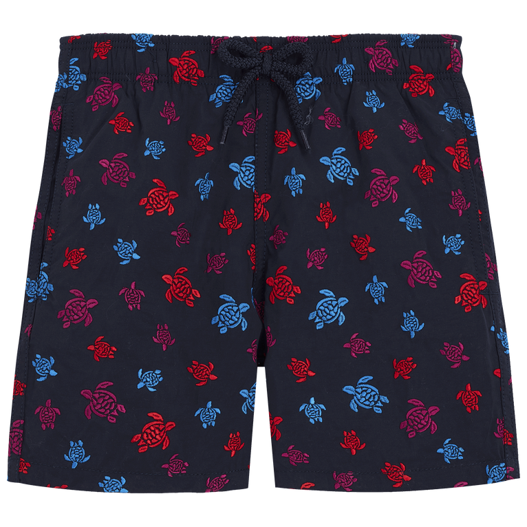 Boys Embroidered Swim Shorts Ronde Des Tortues - Swimming Trunk - Misjim - Blue - Size 14 - Vilebrequin