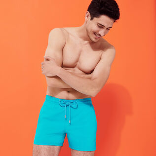 Men Stretch Swim Trunks Solid Curacao front worn view