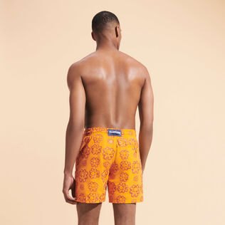 Men Swim Shorts Embroidered Poulpes Neon - Limited Edition Carrot back worn view