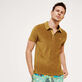 Men Terry Polo Solid Bark front worn view
